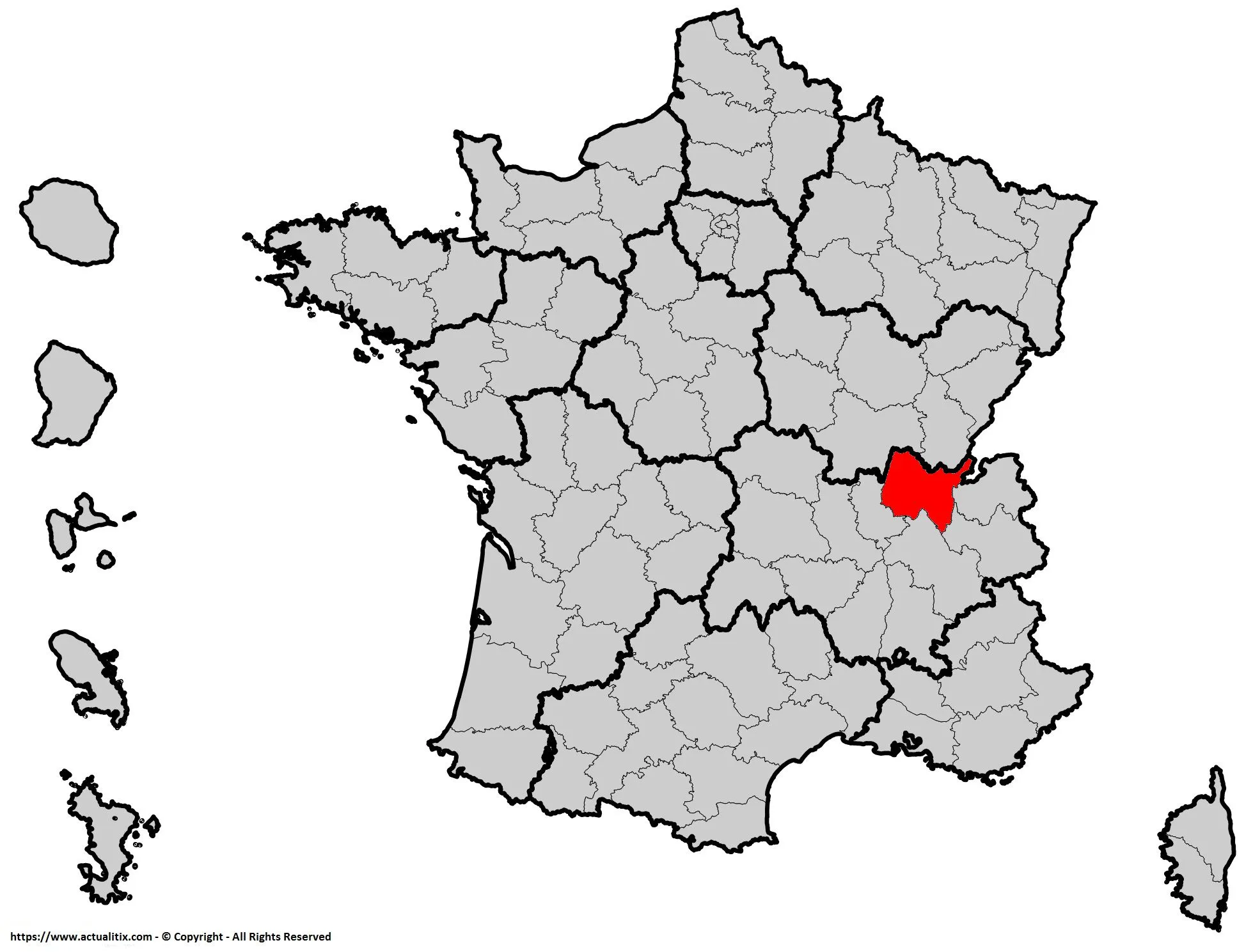 Situation de l'ai sur carte de France